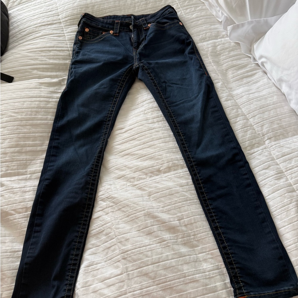 True Religion Women's Skinny Jeans in Dark Blue